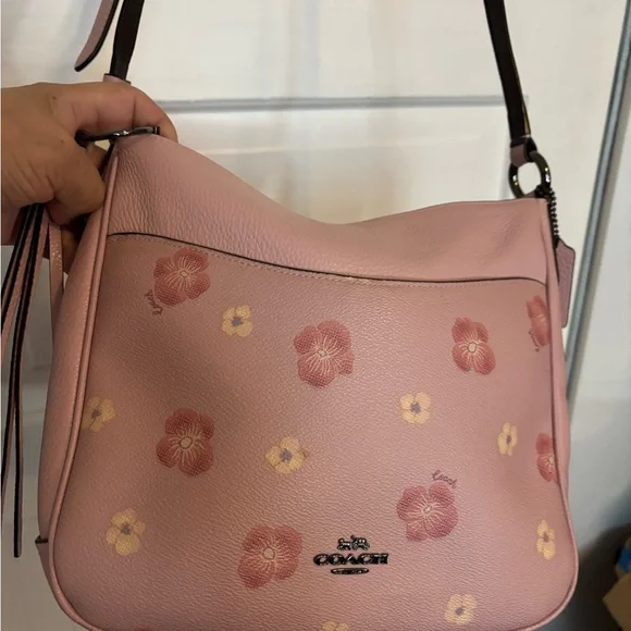 COACH PINK FLOWER HOBO PURSE - Picture 11 of 12